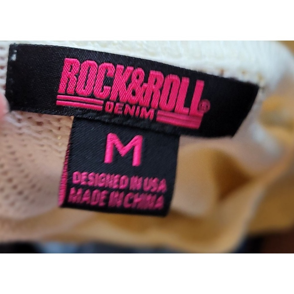 Rock & Roll Denim Women SZ M oversized V neck Star tunic Sweater Pale yellow - Picture 2 of 10